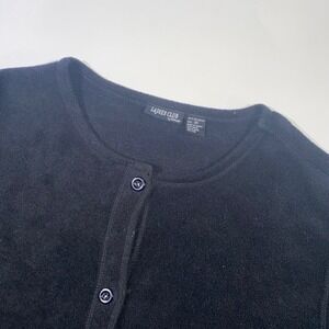 Ladies‎ Club Woman Black Fleece Christmas Cardigan 3X Santa Reindeer Tree